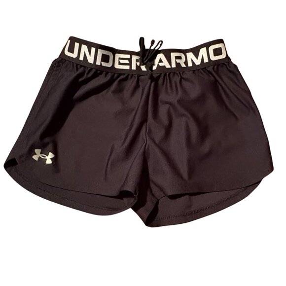 Under Armour Girls Light Weight Athletic Shorts-Black-Youth Medium-GUC - Picture 1 of 5